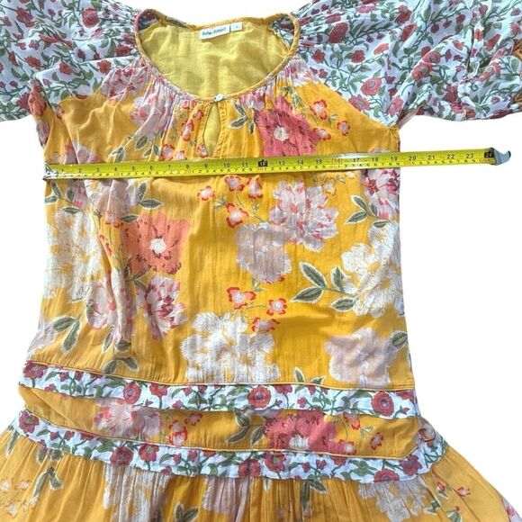 Roller Rabbit Mini Dress Shift Puff Sleeve Floral BOHO Hippie Cottagecore Small - Picture 14 of 16